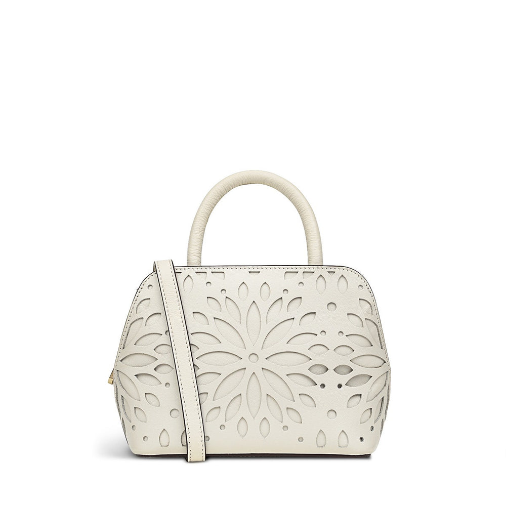Liverpool Street 2.0 Leather Small Ziptop Satchel Bag in Chalk - H1255109