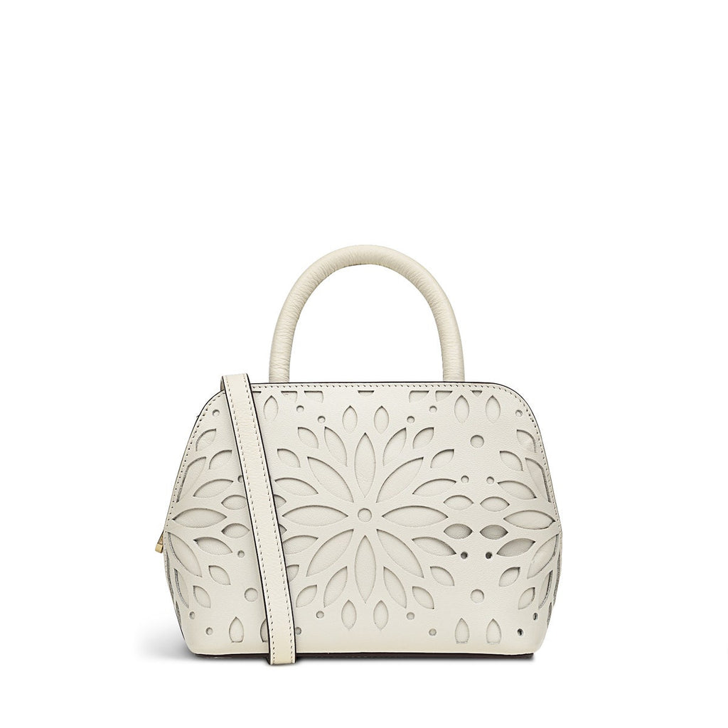Liverpool Street 2.0 Leather Small Ziptop Satchel Bag in Chalk - H1255109