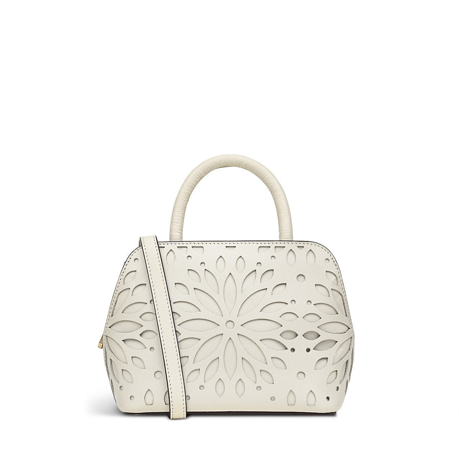 Liverpool Street 2.0 Leather Small Ziptop Satchel Bag in Chalk - H1255109