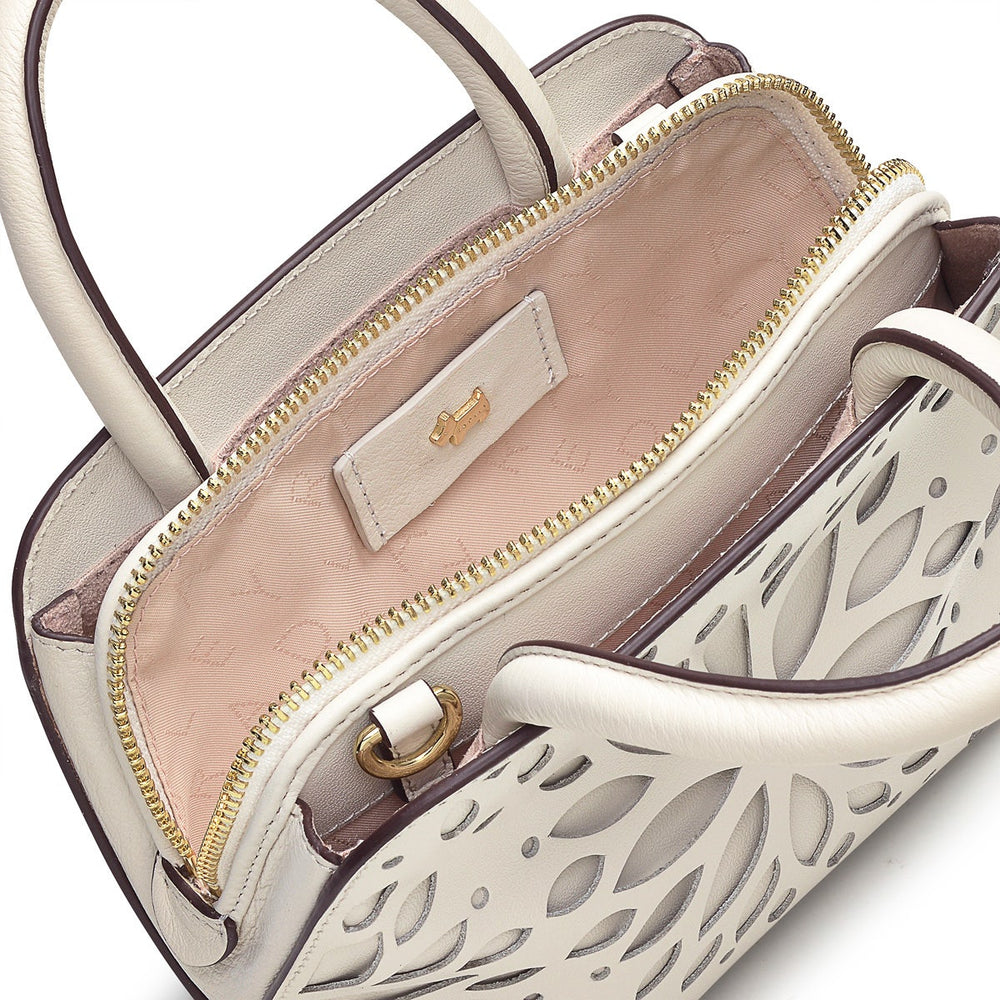 Liverpool Street 2.0 Leather Small Ziptop Satchel Bag in Chalk - H1255109