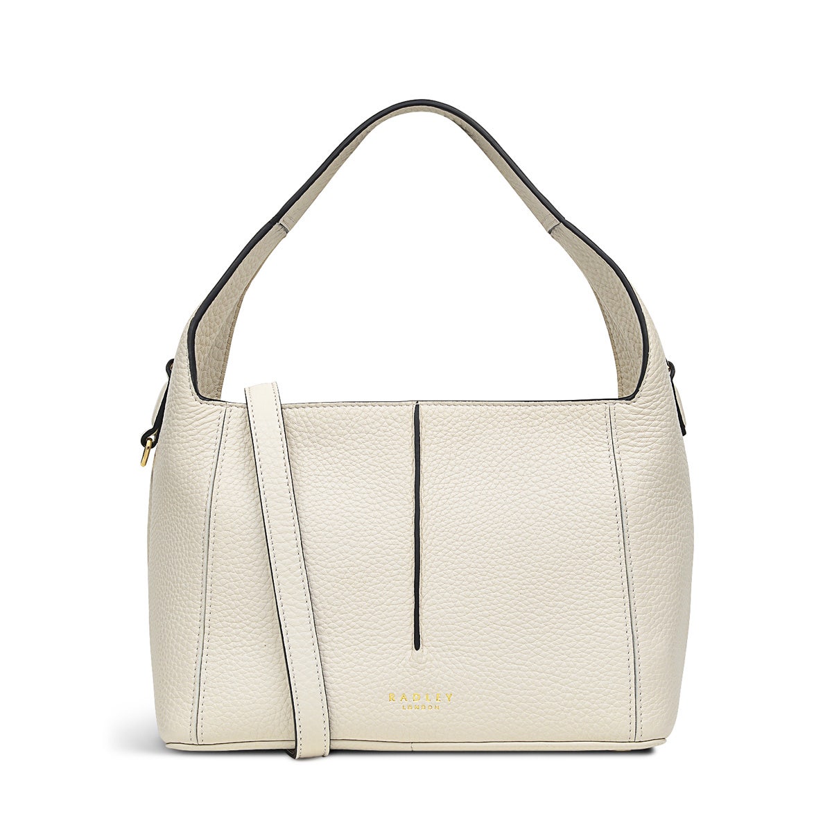 Hillgate Place Leather Medium Ziptop Grab Bag in Chalk - H1256109
