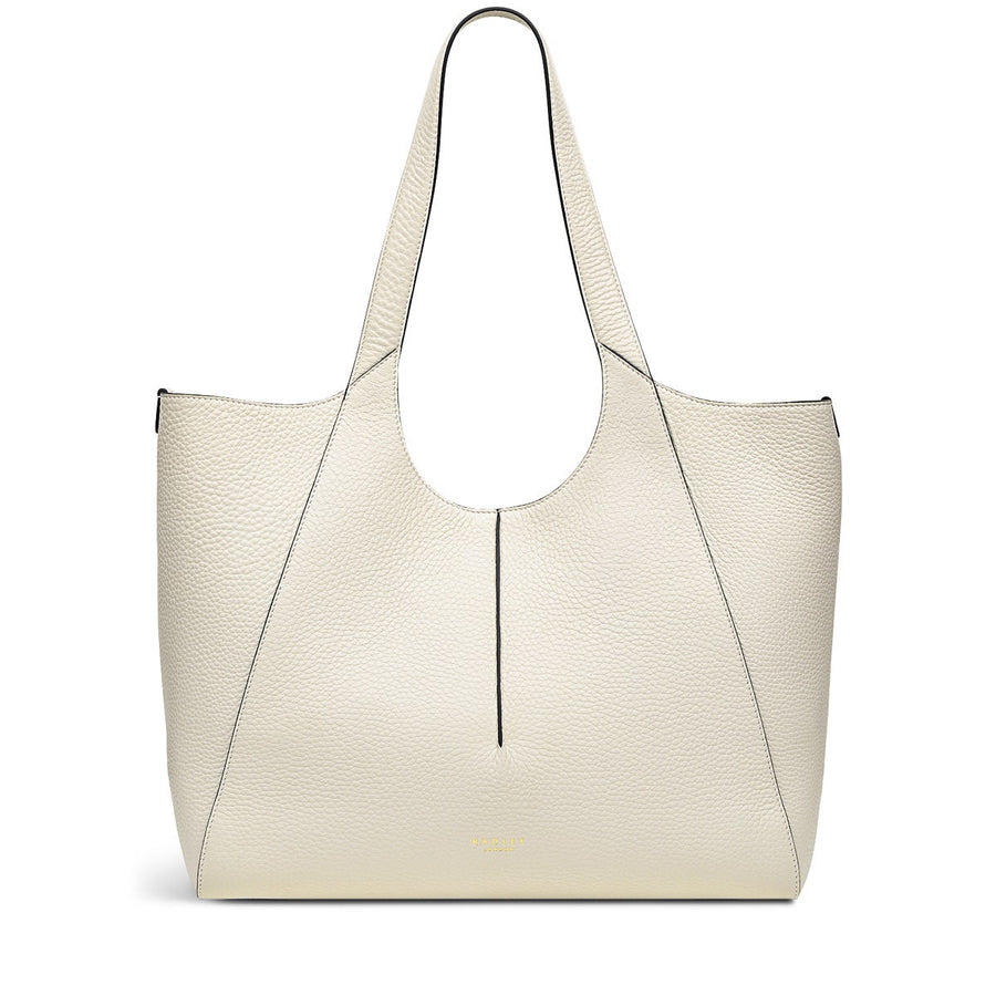 Hillgate Place Leather Large Open Top Tote Bag in Chalk - H1257109
