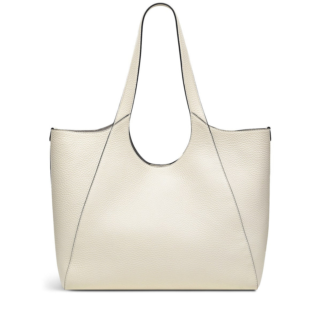 Hillgate Place Leather Large Open Top Tote Bag in Chalk - H1257109