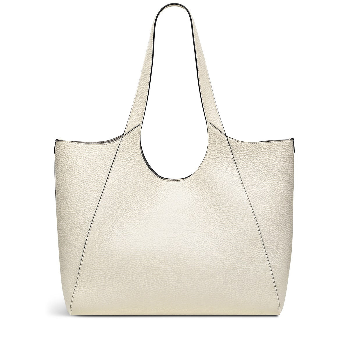 Hillgate Place Leather Large Open Top Tote Bag in Chalk - H1257109