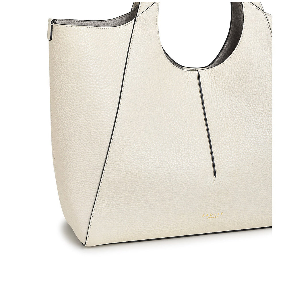 Hillgate Place Leather Large Open Top Tote Bag in Chalk - H1257109