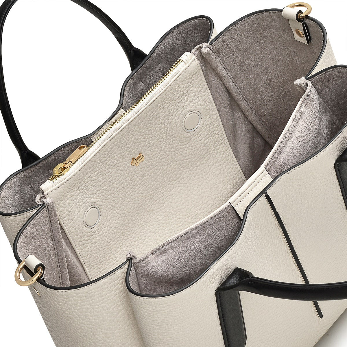 Hillgate Place Leather Medium Satchel Multiway Bag in Chalk - H1258109