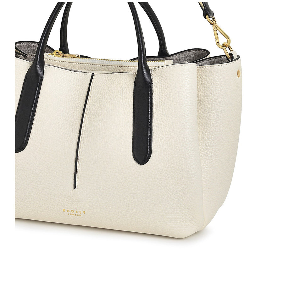 Hillgate Place Leather Medium Satchel Multiway Bag in Chalk - H1258109