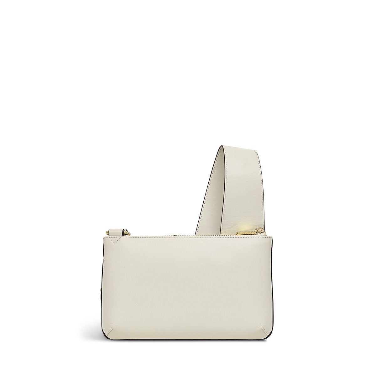 Pockets Leather Mini Ziptop Crossbody Bag in Chalk - H1261109