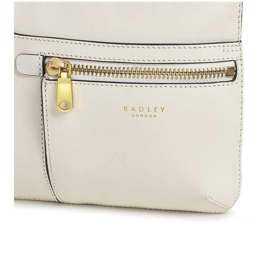 Pockets Leather Mini Ziptop Crossbody Bag in Chalk - H1261109
