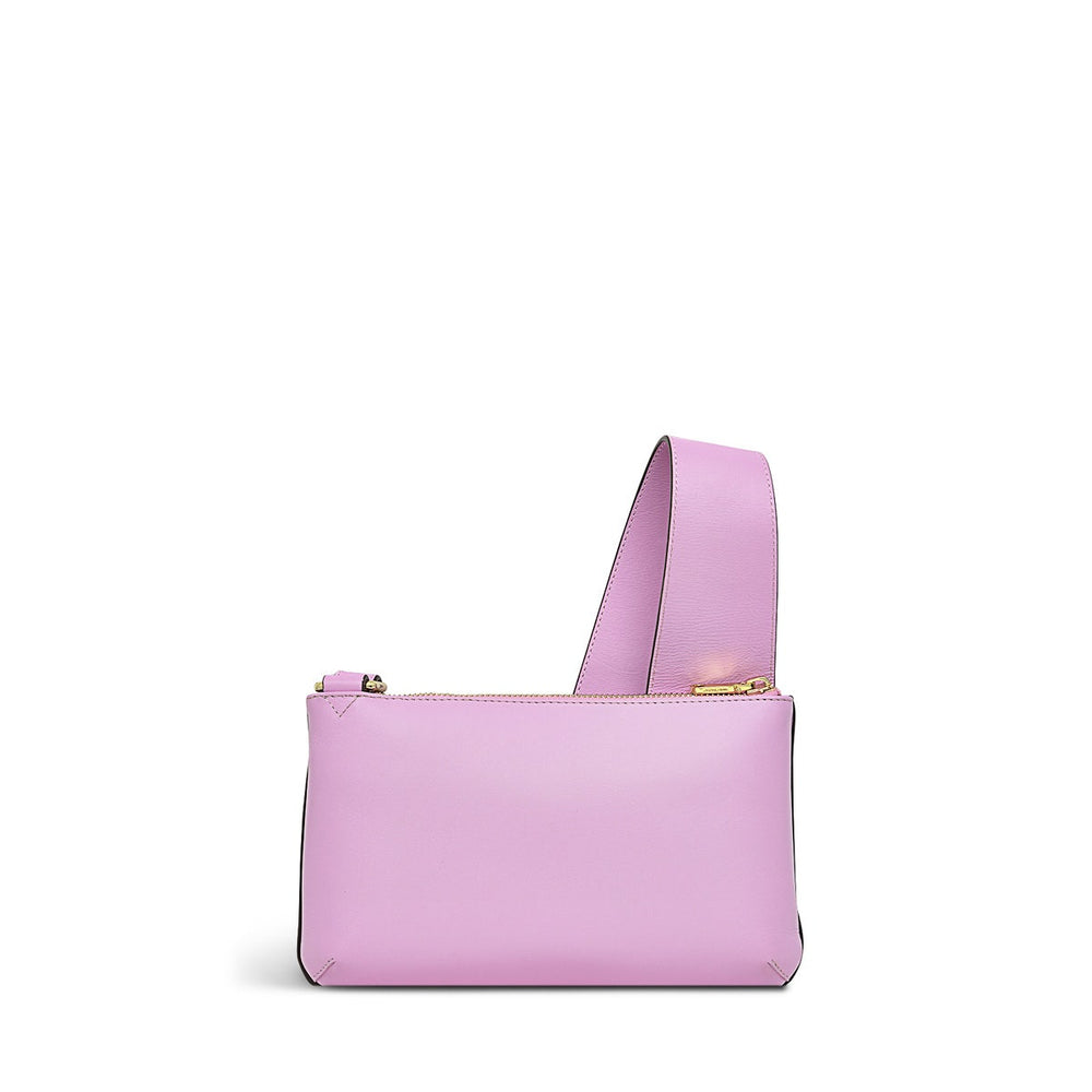 Pockets Leather Mini Ziptop Crossbody Bag in Sugar Pink - H1262679