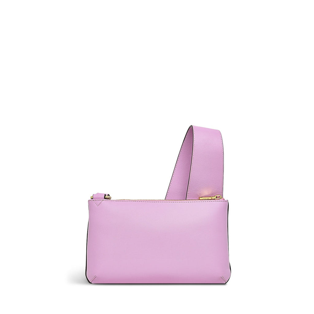Pockets Leather Mini Ziptop Crossbody Bag in Sugar Pink - H1262679