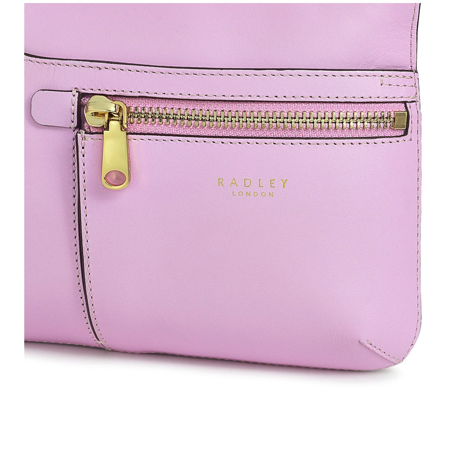 Pockets Leather Mini Ziptop Crossbody Bag in Sugar Pink - H1262679