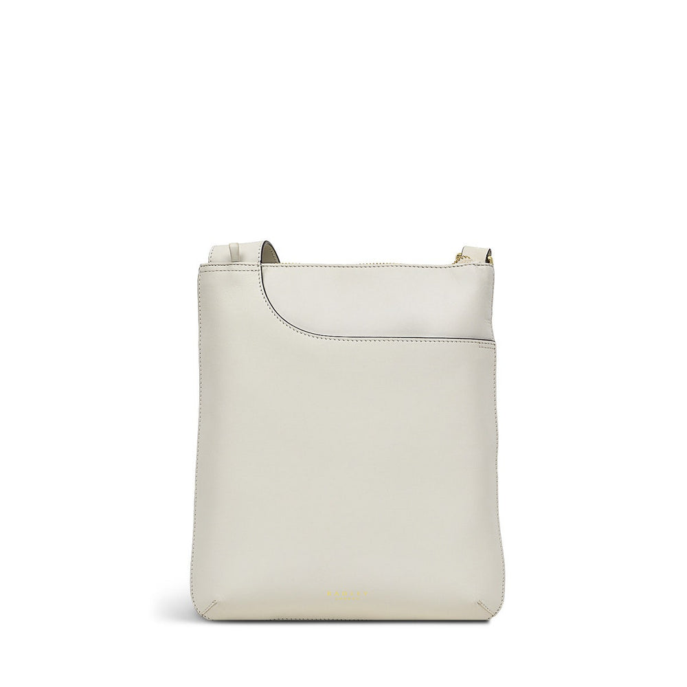 Pockets Leather Medium Ziptop Crossbody Bag in Chalk - H1263109