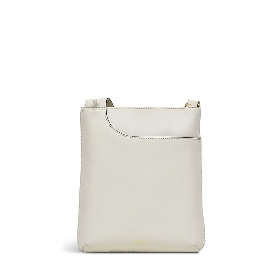 Pockets Leather Medium Ziptop Crossbody Bag in Chalk - H1263109