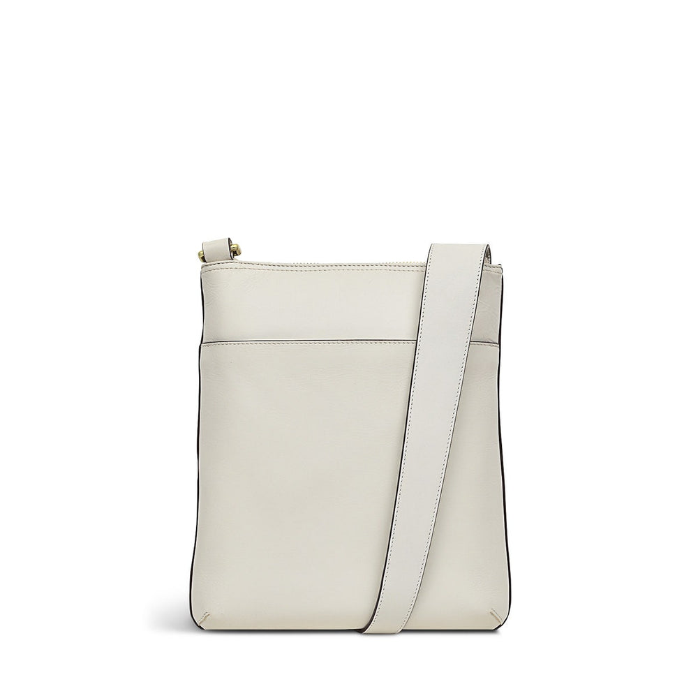 Pockets Leather Medium Ziptop Crossbody Bag in Chalk - H1263109