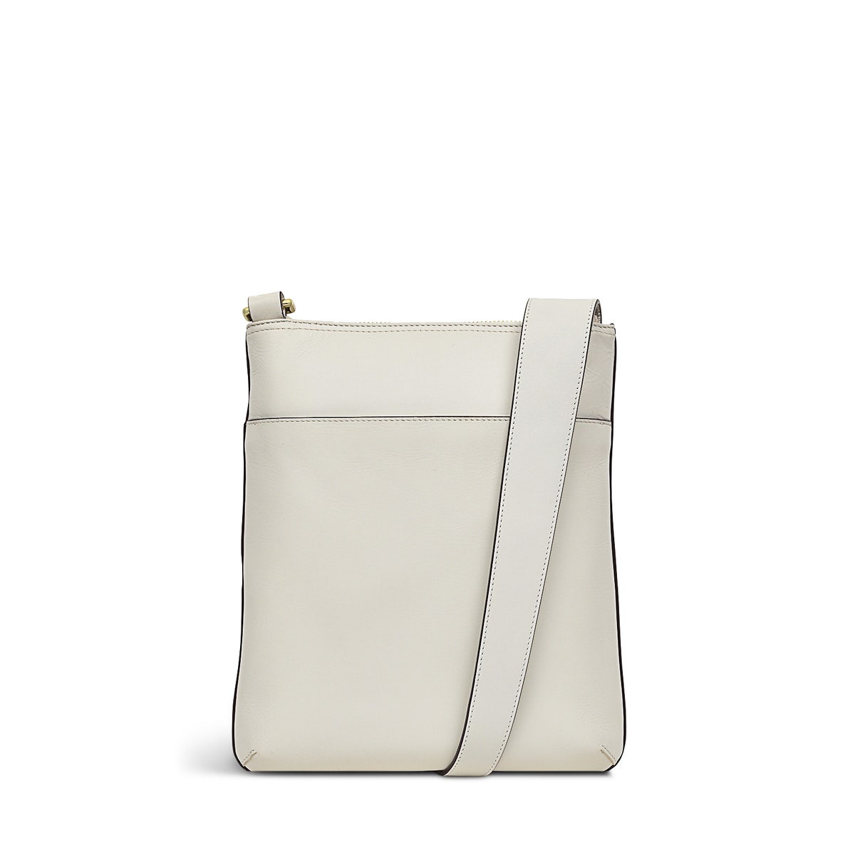 Pockets Leather Medium Ziptop Crossbody Bag in Chalk - H1263109