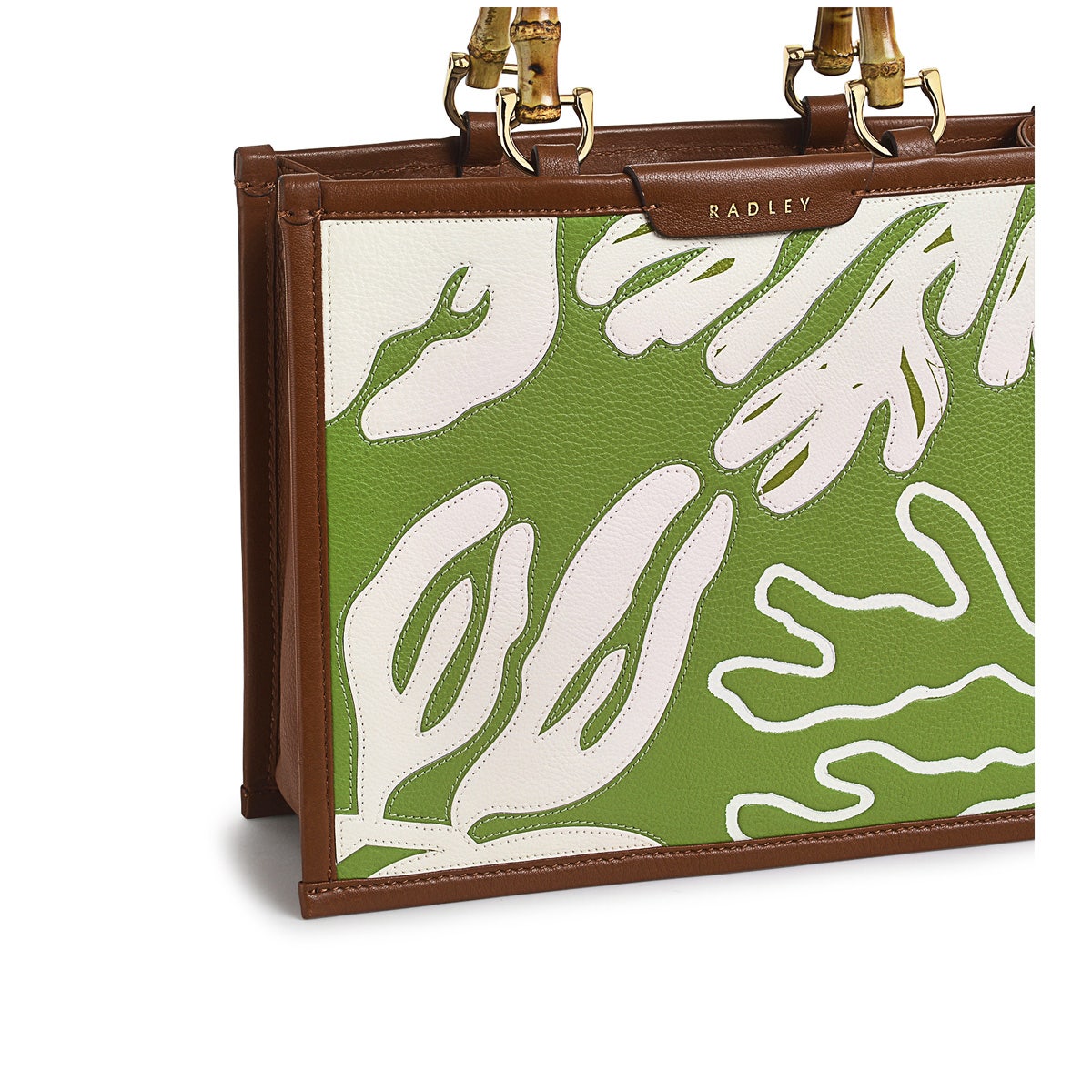 Audley Drive Leather Small Open Top Grab Bag in Tortoise - H1272205