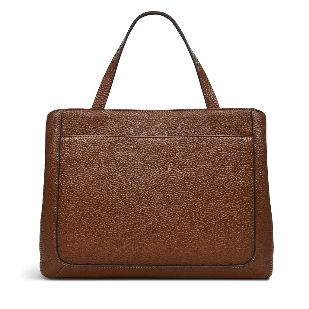 Dukes Place Leather Medium Ziptop Grab Bag in Tortoise - H1274205