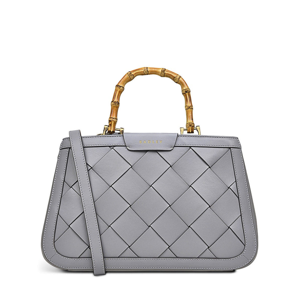 Melbury Gardens Leather Small Open Top Satchel Bag in Cloud Burst - H1276093