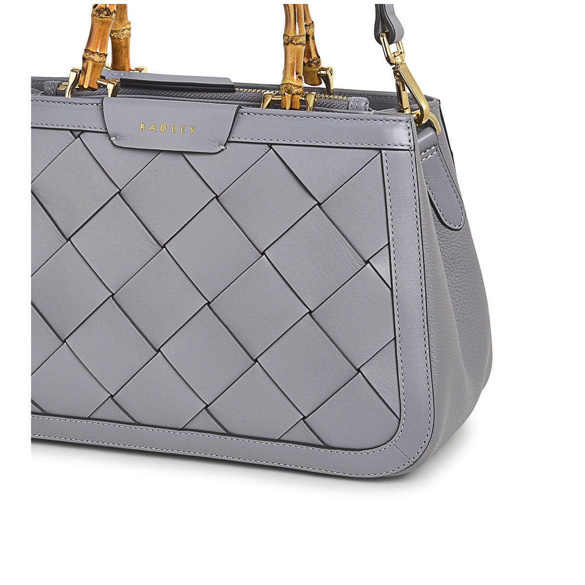 Melbury Gardens Leather Small Open Top Satchel Bag in Cloud Burst - H1276093