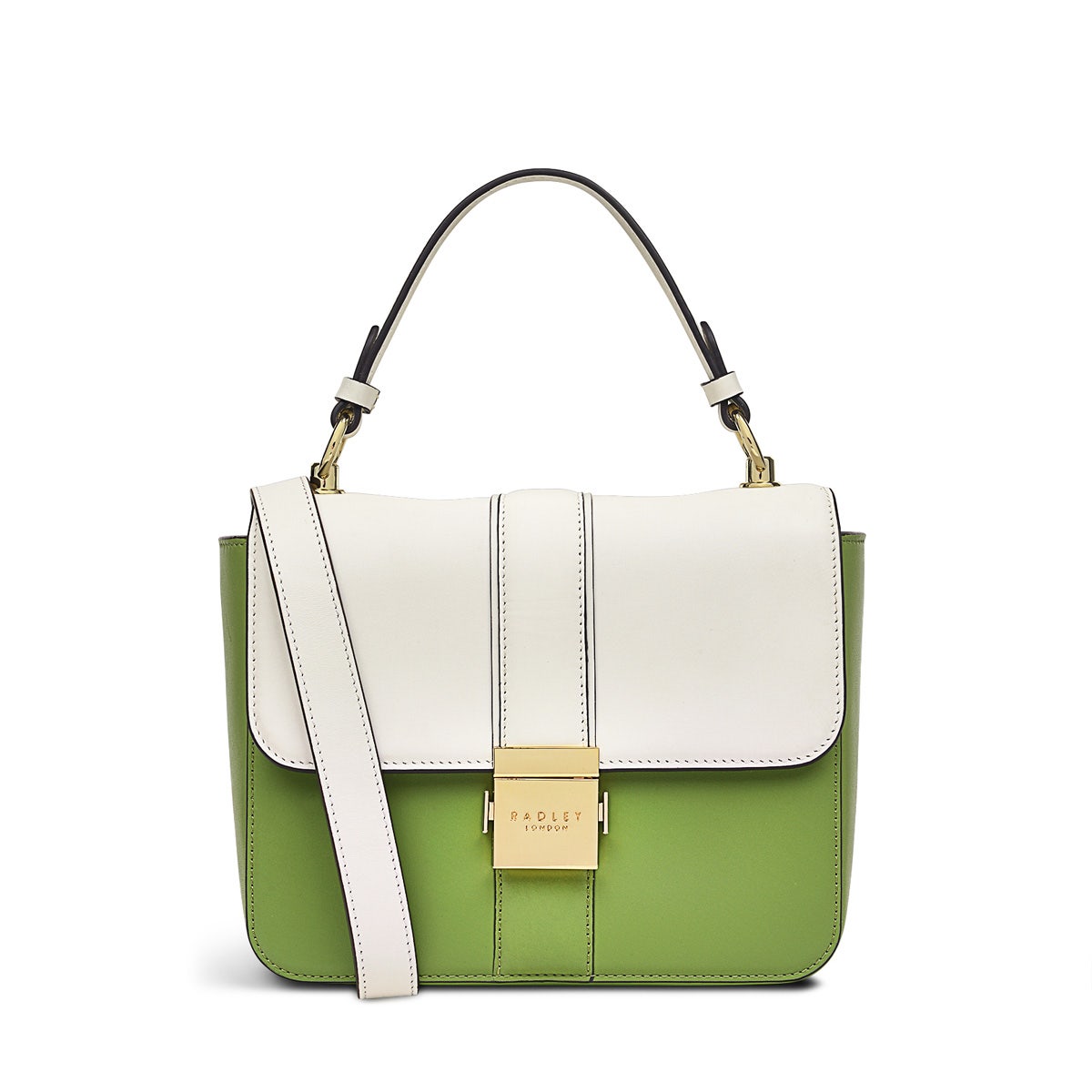 Hanley Close Leather Medium Flapover Satchel Bag in Bonsai - H1284317