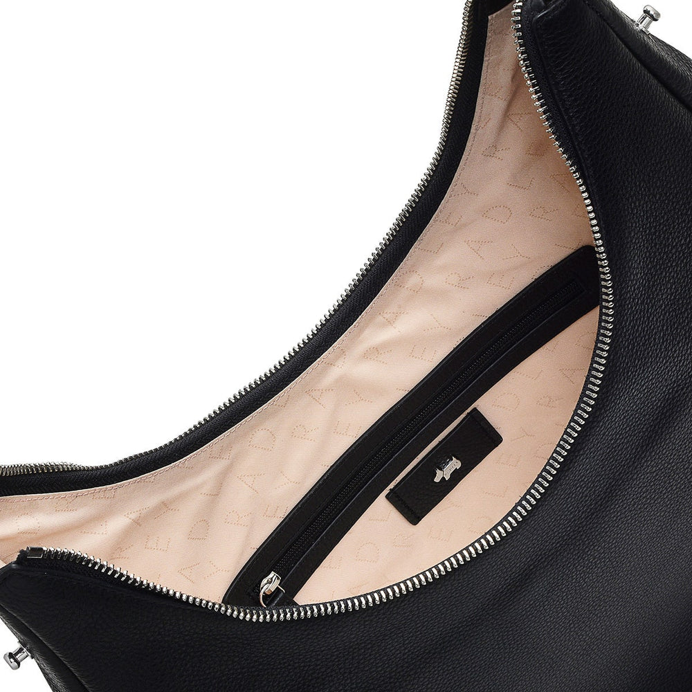 Pennington Street Leather Large Ziptop Shoulder Bag in Black - H1293001