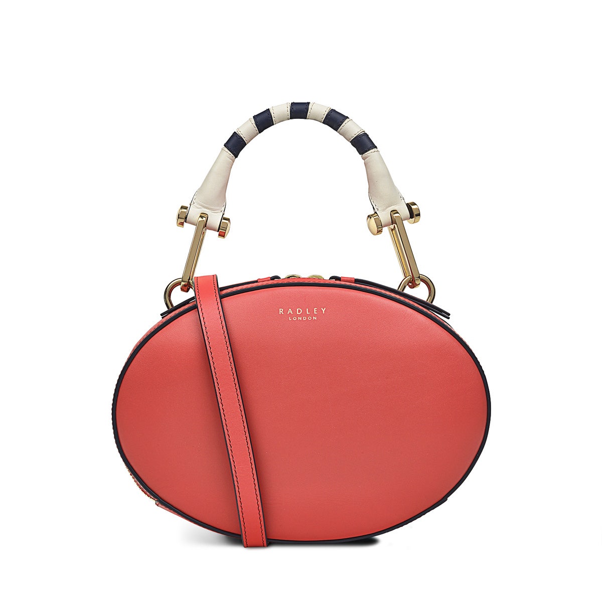 Basil Street Leather Small Zip Around Satchel Bag in Lava - H1297625