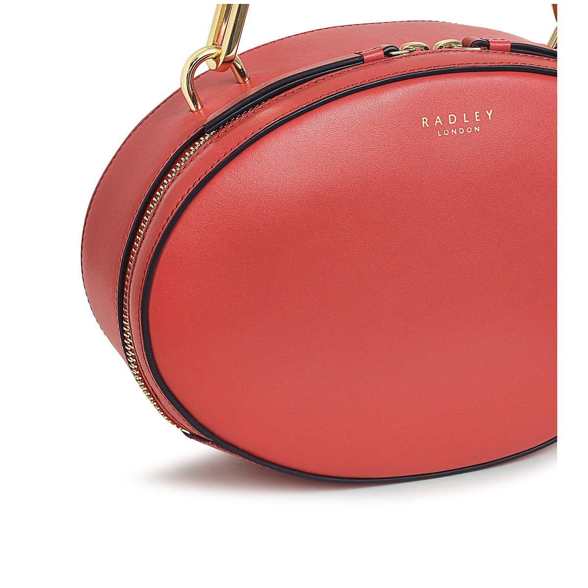 Basil Street Leather Small Zip Around Satchel Bag in Lava - H1297625