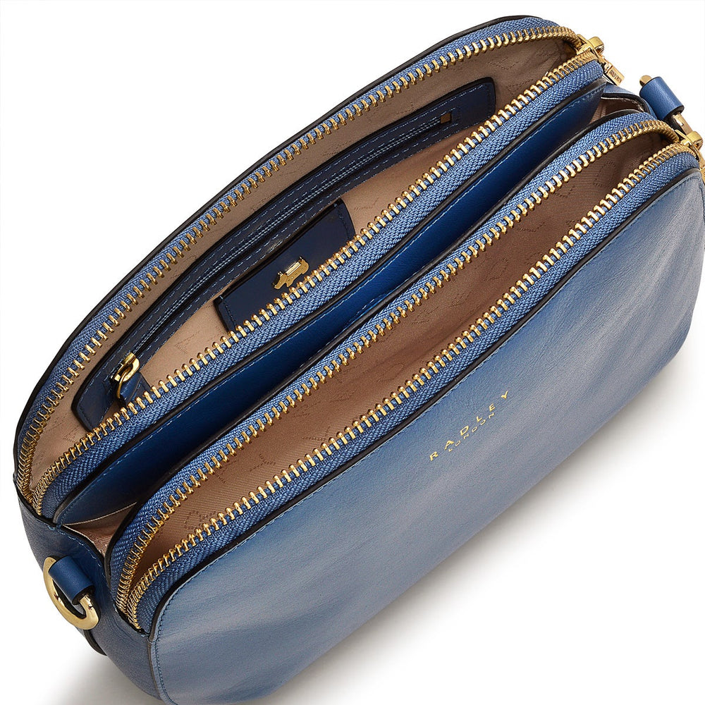 Dukes Place Leather Medium Ziptop Crossbody Bag in Boathouse - H1299476