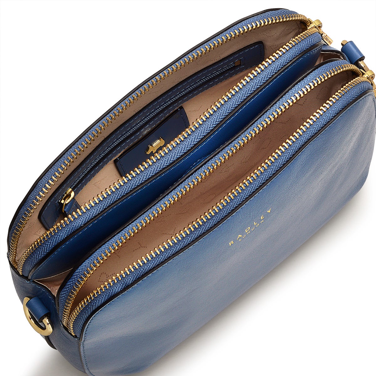 Dukes Place Leather Medium Ziptop Crossbody Bag in Boathouse - H1299476