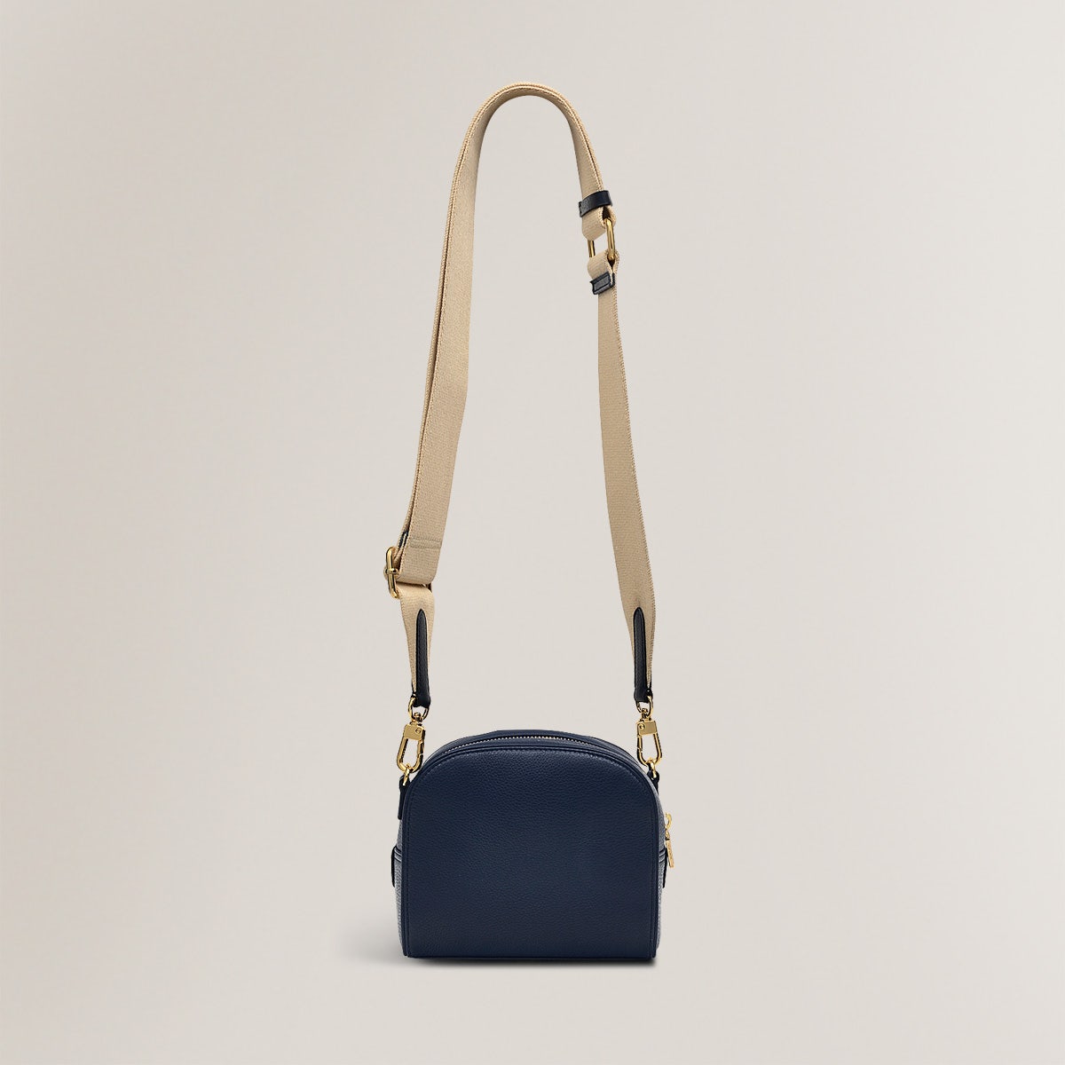 Arden Crescent Leather Small Zip Around Crossbody Bag in Ink - H1304401