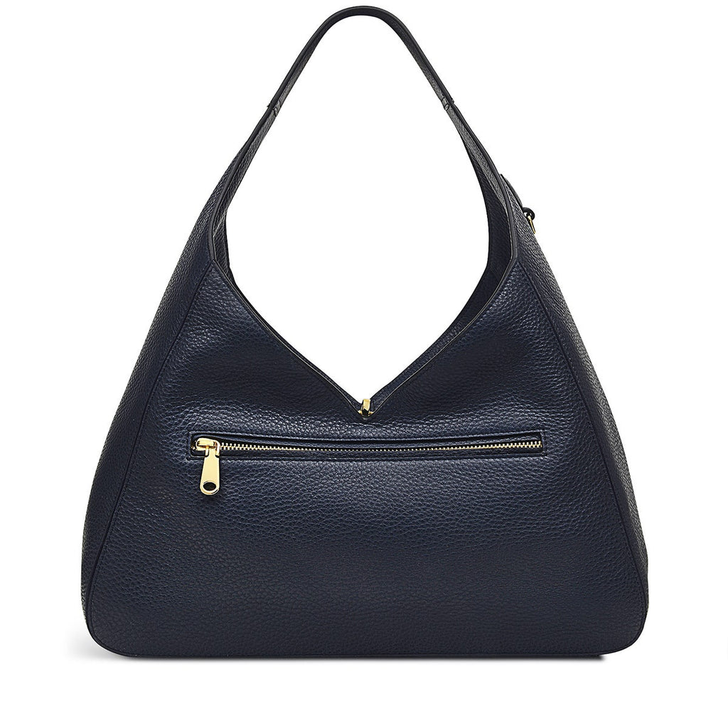 Hillgate Place Leather Large Open Top Shoulder Bag in Ink - H1308401