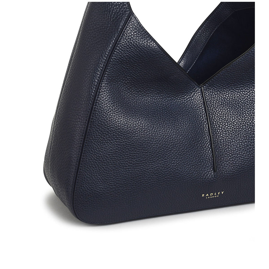 Hillgate Place Leather Large Open Top Shoulder Bag in Ink - H1308401