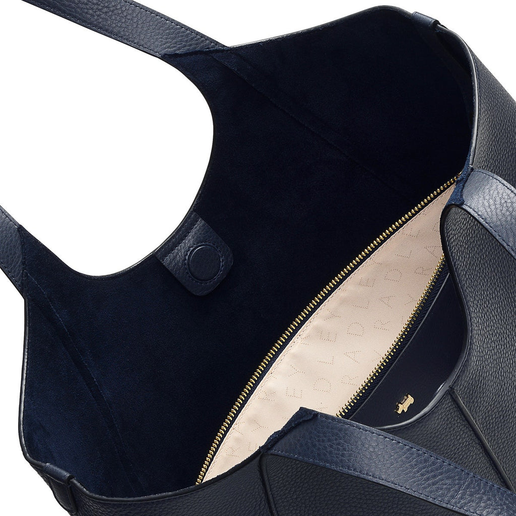 Hillgate Place Leather Large Open Top Tote Bag in Ink - H1309401