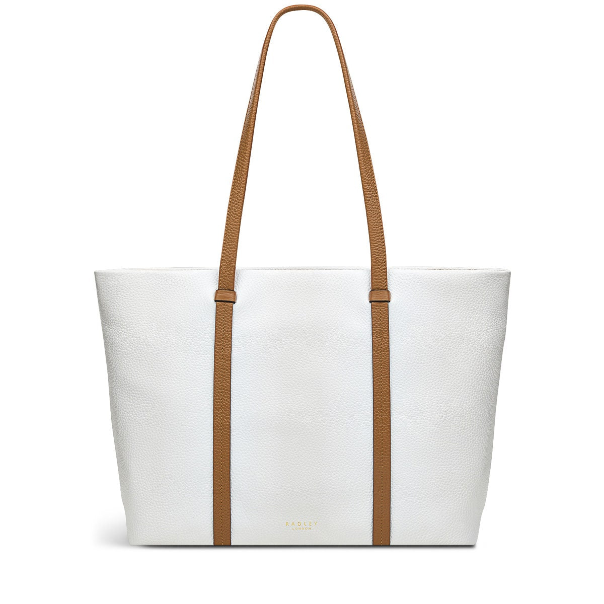 Farringdon Leather Medium Ziptop Tote Bag in Bright White - H1516100