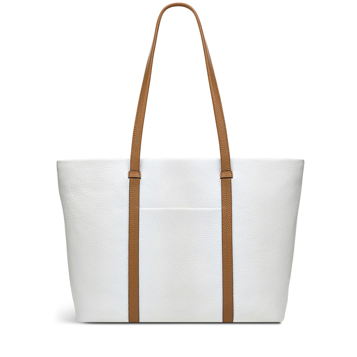 Farringdon Leather Medium Ziptop Tote Bag in Bright White - H1516100