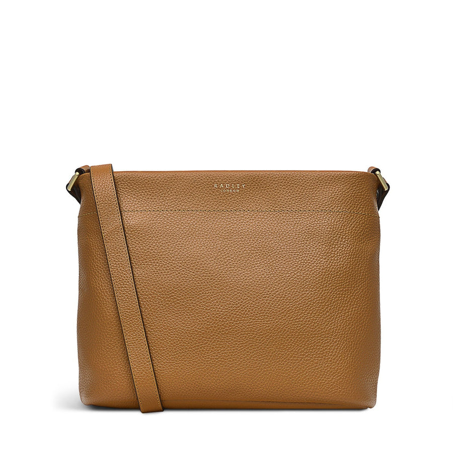 Rivington Leather Small Ziptop Crossbody Bag in Caramel - H1519235