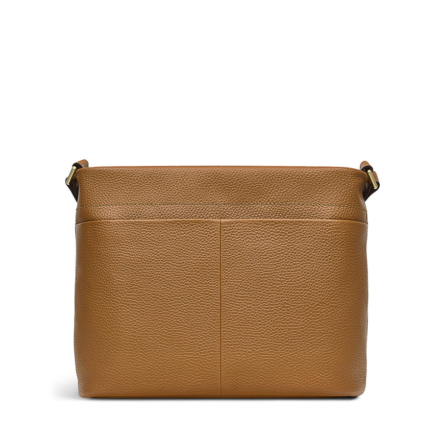 Rivington Leather Small Ziptop Crossbody Bag in Caramel - H1519235
