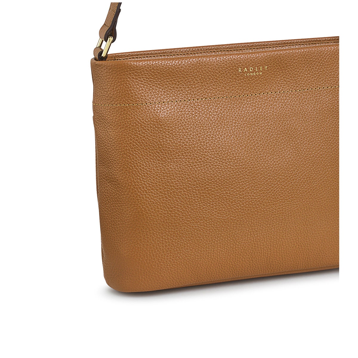 Rivington Leather Small Ziptop Crossbody Bag in Caramel - H1519235