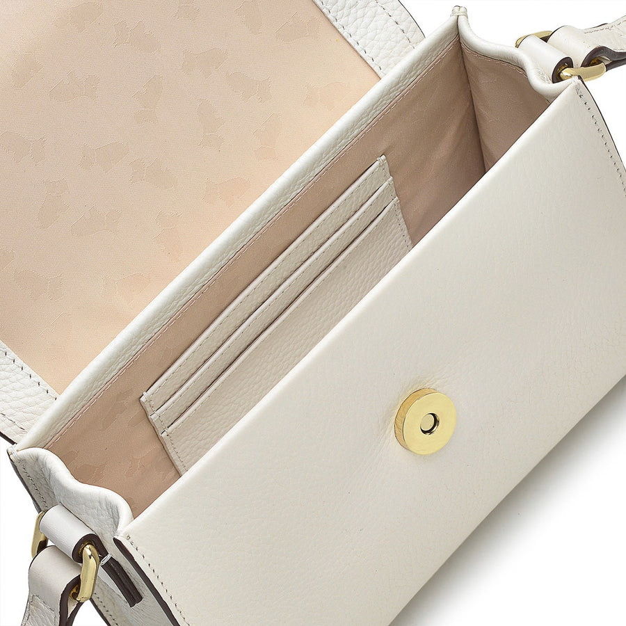 Islington Way Leather Mini Flapover Crossbody Bag in Chalk - H1552109