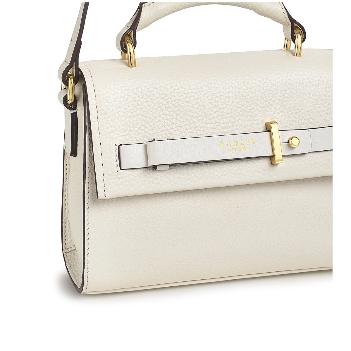 Islington Way Leather Mini Flapover Crossbody Bag in Chalk - H1552109