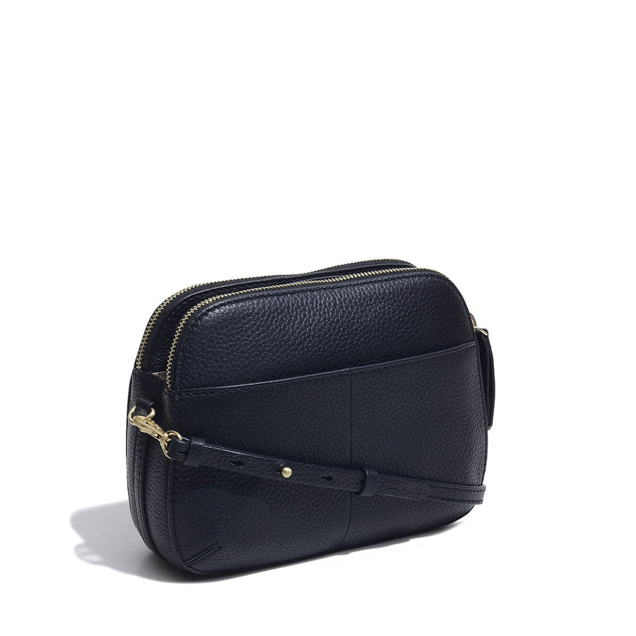 Dukes Place Leather Medium Ziptop Crossbody Bag in Black - H1555001