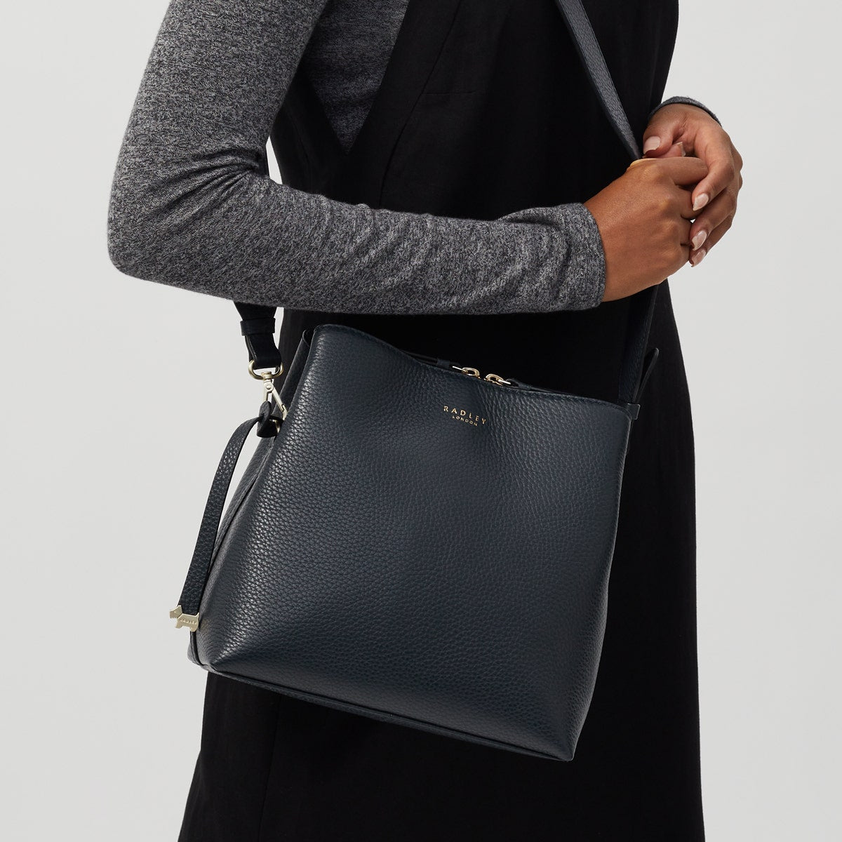 Dukes Place Leather Medium Compartment Crossbody Bag in Ink - H1556401