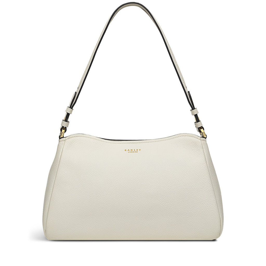 Newhaven Road Leather Medium Ziptop Shoulder Bag in Chalk - H1565109