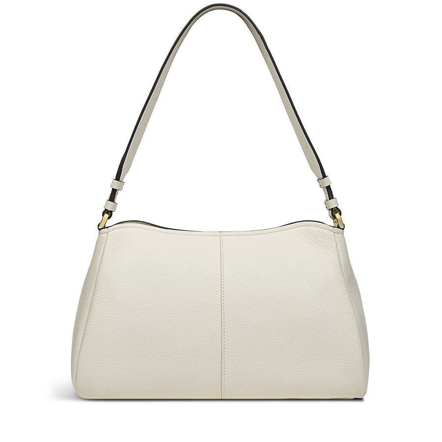 Newhaven Road Leather Medium Ziptop Shoulder Bag in Chalk - H1565109