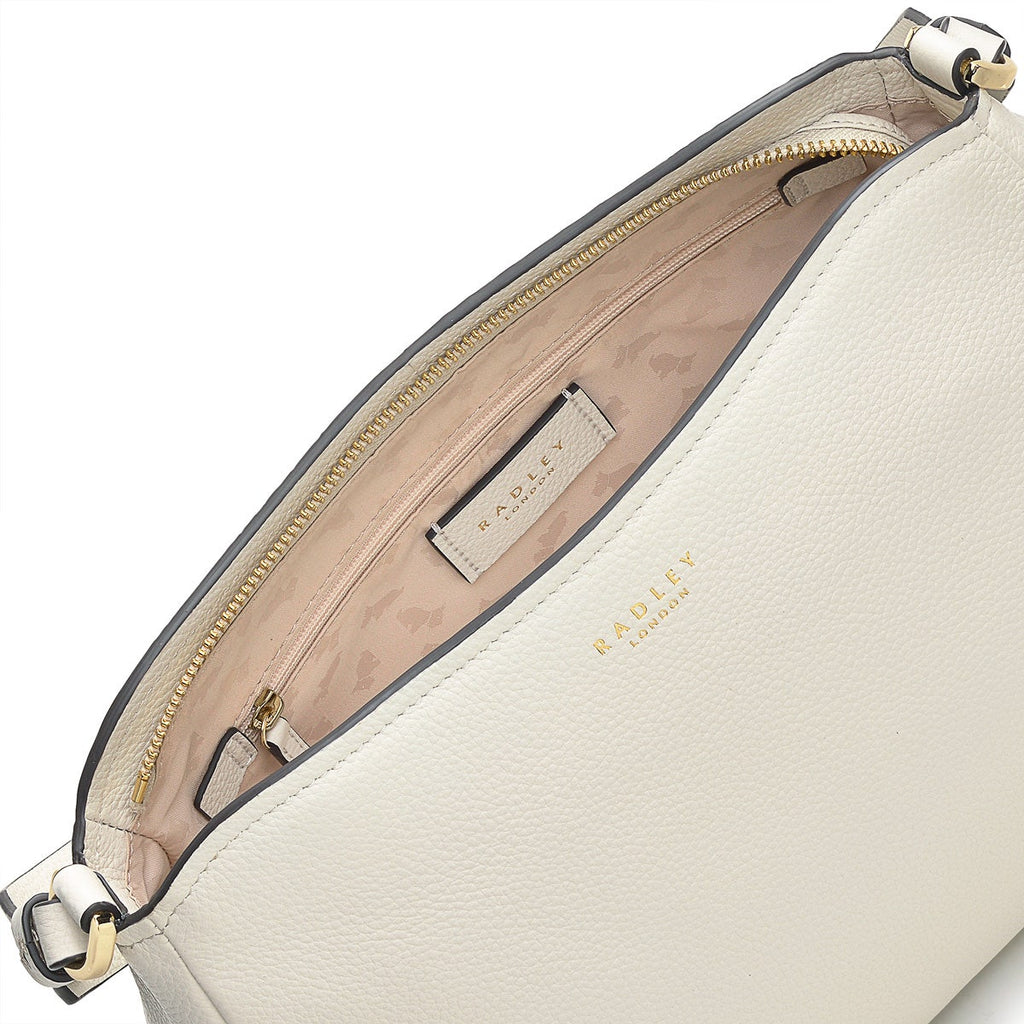 Newhaven Road Leather Medium Ziptop Shoulder Bag in Chalk - H1565109