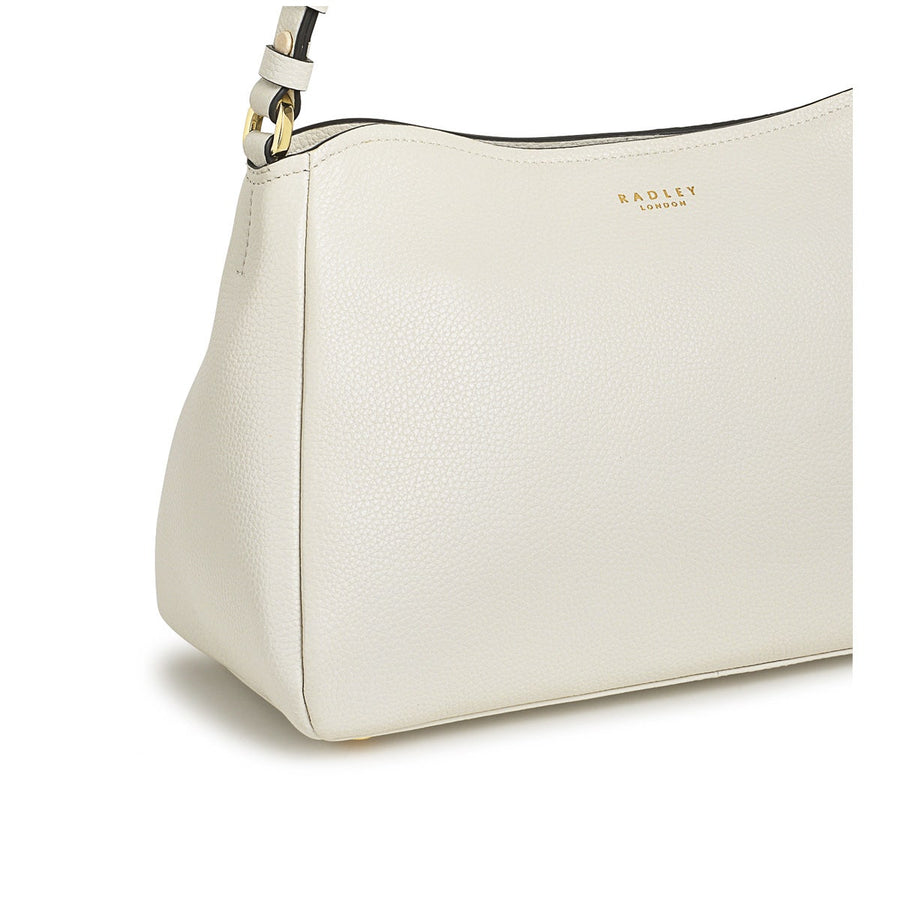 Newhaven Road Leather Medium Ziptop Shoulder Bag in Chalk - H1565109