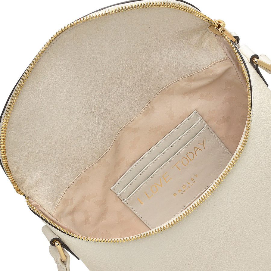 Crown Hill Leather Small Flapover Crossbody Bag in Chalk - H1571109