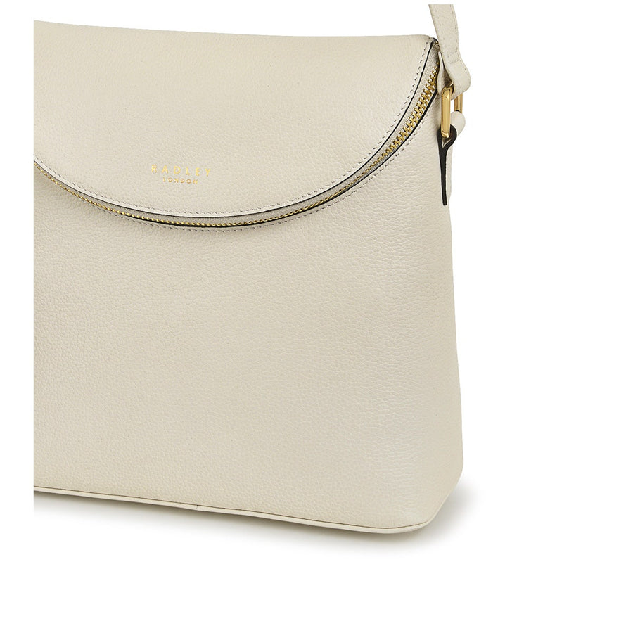 Crown Hill Leather Small Flapover Crossbody Bag in Chalk - H1571109