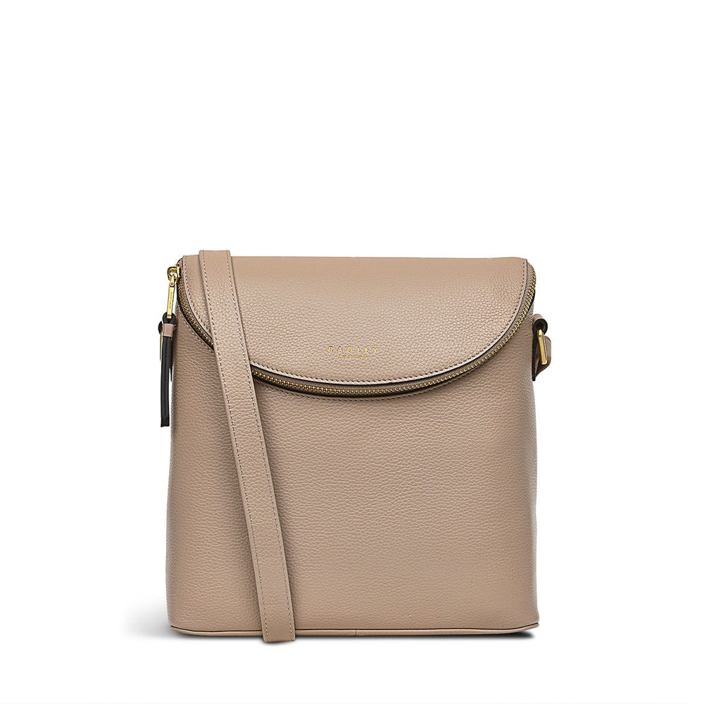 Crown Hill Leather Small Flapover Crossbody Bag in Silt - H1572266